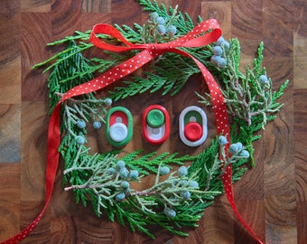 3D Printed Magnetic Haptic Slider Fidget Toy: Christmas Set of 3