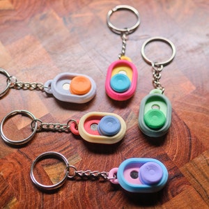Magnetic Haptic Slider Keychain Fidget Customizable Multicolor