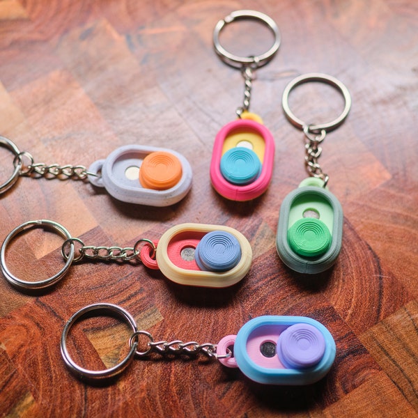 Magnetic Haptic Slider Keychain Fidget Customizable Multicolor