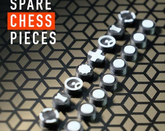 Replacement Chess Pieces - 3D Printed Chess Game Pieces - Black or White Sets Available - Board Game Spare Parts