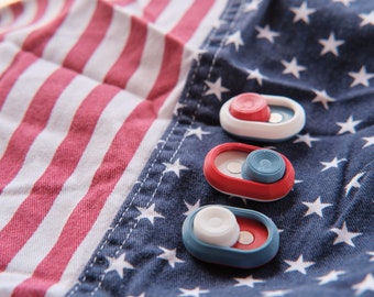3D Printed Magnetic Haptic Slider Fidget Toy: Red, White, and Blue (Set of 3)