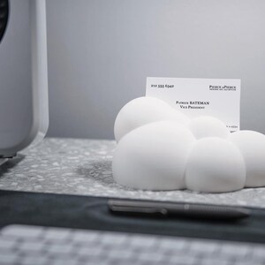 Elegant Cloud Business Card Holder - Modern Desk Organizer, Office Gift & Professional Decor