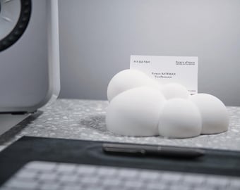Elegant Cloud Business Card Holder - Modern Desk Organizer, Office Gift & Professional Decor