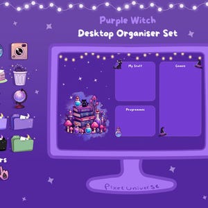 Purple Witchy - Desktop Organiser Background Set