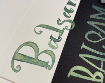 Balsam Green Shimmer Mica-Based Metallic Handmade Watercolor Half Pan