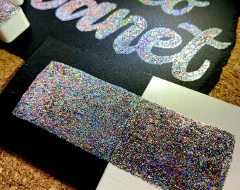 Disco Janet Rainbow Holo Chunky Glitter Pearl Shimmer Mica-Based Metallic Handmade Watercolor Half Pan