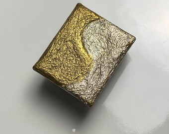 Gold Duo Truly Metallic Handmade Watercolor Sampler- Two Quarter Pans In One Half Pan