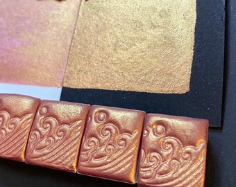 Moira Rose Gold Shimmer Mica-Based Metallic Handmade Watercolor Half Pan