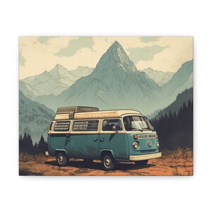Mountain Wall Art, Camper Van Art, Canvas Home Decor Landscape Wall Art Nature Wall Art Mountain Wall Gift Outdoor Gift For Him Gift For Her