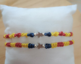 Bracelet élastique Unisexe Catalogne Senyera - Drapeau Jaune, Rouge, Bleu, Blanc - Cadeau Original Homme Femme