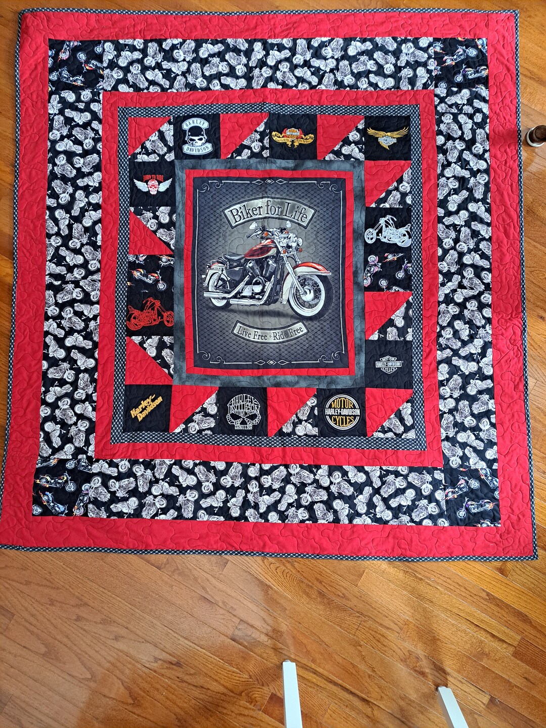 HARLEY Davidson Quilt Etsy