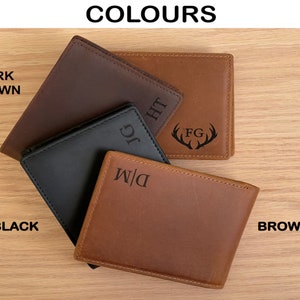 Personalized Leather Men's Wallet, Handwriting Custom Slim Wallet, Gift For Him/Husband/Dad/ Son/Boyfriend/ Birthday/Anniversary/Valentines