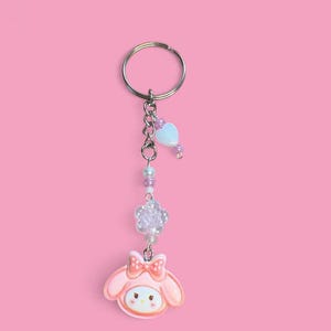 My Melody Cookie Charm Keychain: Kawaii Beaded Accent