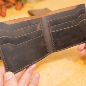 Cartera de cuero, tarjetero, clip para billetes vintage, cartera minimalista, cuero personalizado, regalo para ella, regalo para él