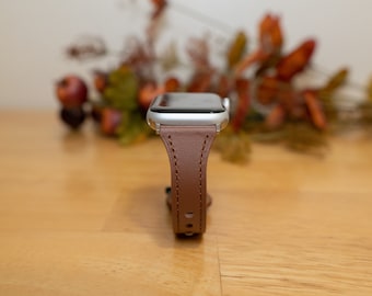 Correa de cuero para Apple Watch, correa de cuero genuino para Apple Watch 45, 44, 42, 41, 40, 38 mm Series 1-2-3-4-5-6-7-8 y SE