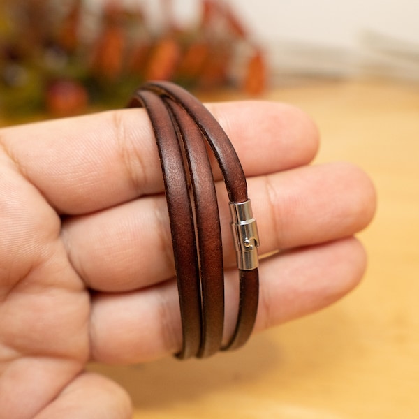 Leather bracelet, Men leather bracelet, Women leather bracelet, Minimalist leather bracelet, Gift for him, Gift for her, Wrap bracelet