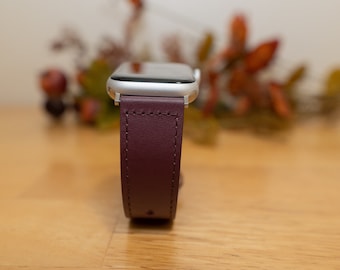 Apple Watch Leather Band, Genuine Leather Apple Watch Band 45, 44, 42, 41, 40, 38 mm Series 1-2-3-4-5-6-7-8 & SE, Personalized, Customized