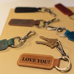 Handmade Leather Keychain, Key Chain for Home, Car Key Fob Support, Minimalist Keychain, Gifts, Gift for Her, Gift for Him