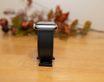 Correa de cuero para Apple Watch, correa de cuero genuino para Apple Watch 45, 44, 42, 41, 40, 38 mm Series 1-2-3-4-5-6-7-8 y SE