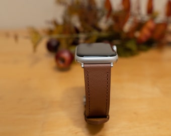 Correa de cuero para Apple Watch, correa de cuero genuino para Apple Watch 45, 44, 42, 41, 40, 38 mm Series 1-2-3-4-5-6-7-8 y SE