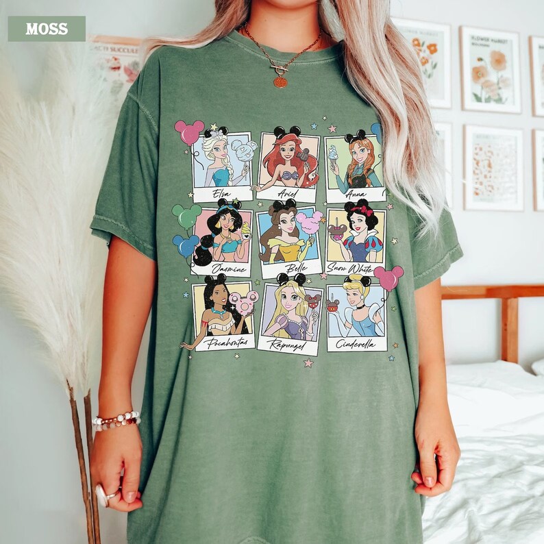 Vintage Disney Princesses Comfort Colors Shirt, Disney Snacks, Disneyland Shirt, Walt Disney