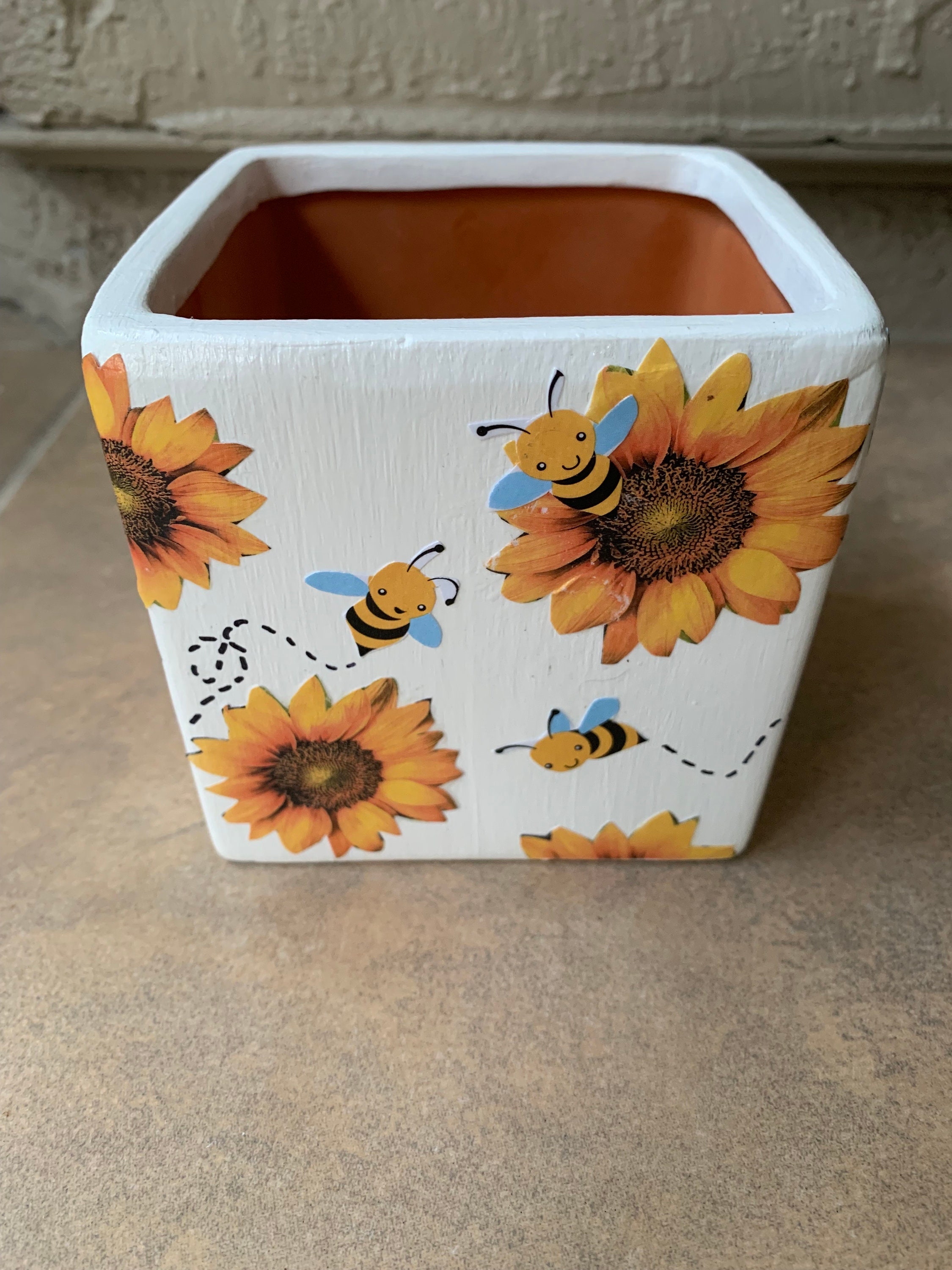 Sunflowers Gifts Sunflower Pot Bee Gift Sunflower Garden Etsy
