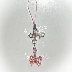 Coquette Bow Phone Charm | Aesthetic Handmade Beaded Phone Charm