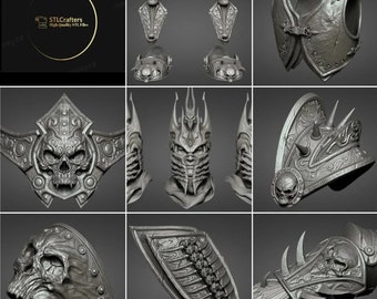 Conjunto de armadura cosplay Lich King v2.0 3D STL Arquivos