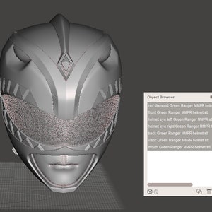 MMPR - Green Ranger Helmet - Cosplay Prop - 3D STL File