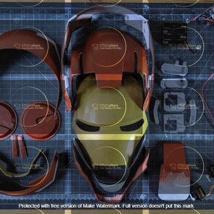 Iron Man Helmet, Articulated, Wearable - 3D STL File
