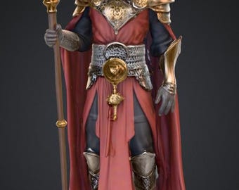 Hooded Cleric Miniature STL – 28mm RPG Model