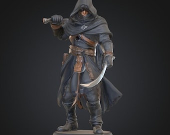 Rogue Assassin Miniature STL – 28mm RPG Model