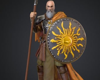 Sun Cleric Miniature STL – 28mm RPG Model