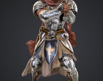 Fighter Rogue Miniature STL – 28mm RPG Model