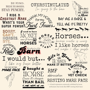 Citation de cheval SVG Bundle dictons équestres coupés fichiers cheval de rodéo occidental Clipart cheval Silhouette PNG SVG
