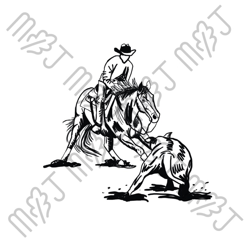 Cutting Horse Svg Western Png Horse Png Horse Western Svg For Etsy