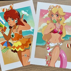 Imprimé princesse pêche et marguerite