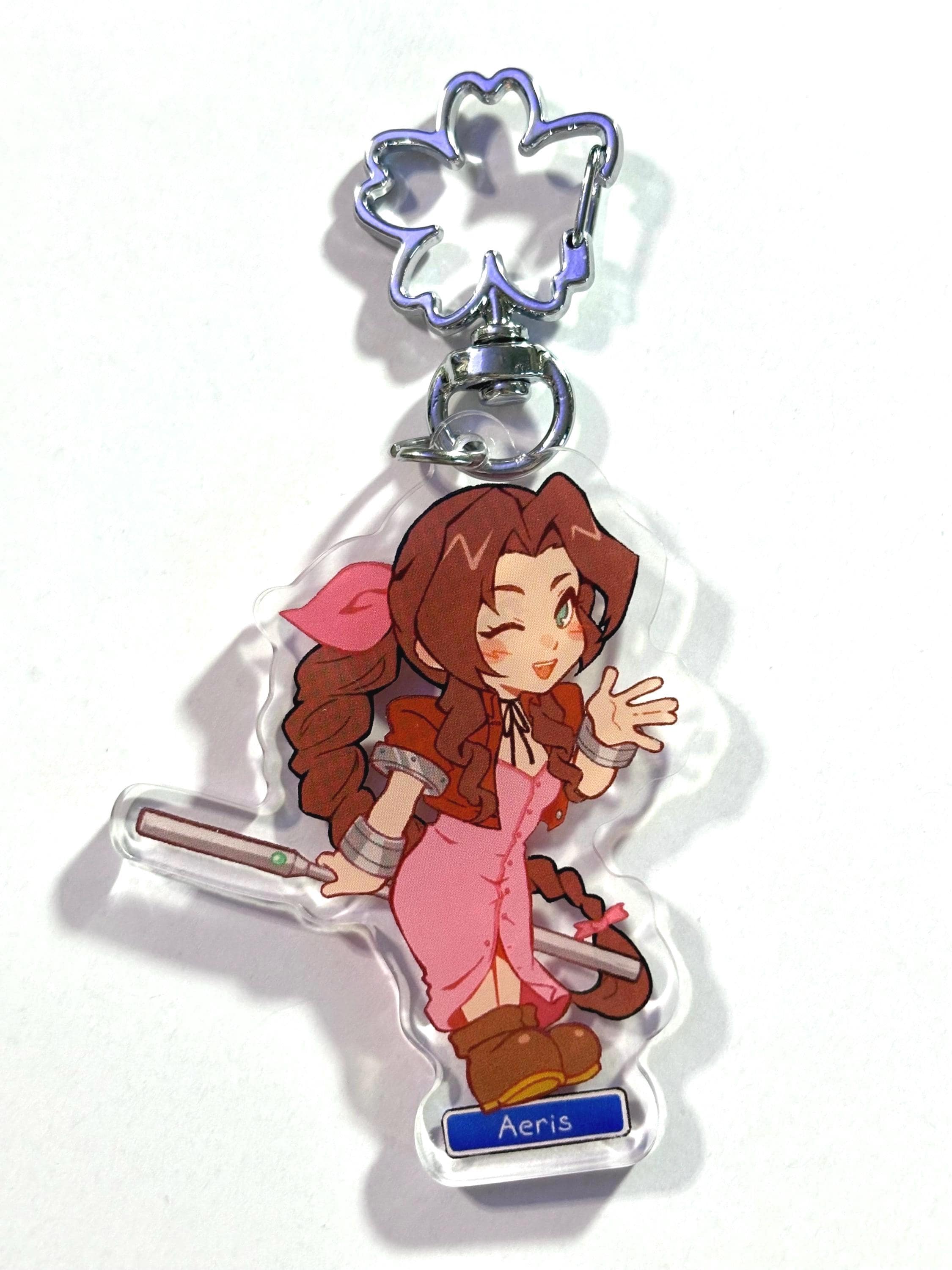 Aeris/aerith Ff7 Keychain - Etsy