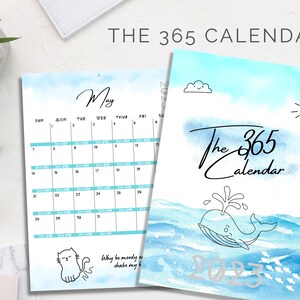 The 365 Calendar 2023 Calendar Printable Monthly Desk - Etsy