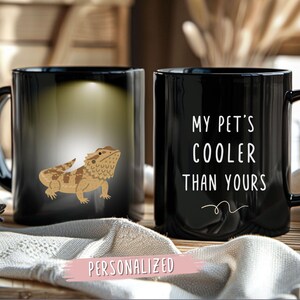 Personalisierte Bearded Dragon Dad Becher, lustiges Reptilien Besitzer Geschenk, Bearded Dragon Liebhaber Haustier Besitzer, Vatertag Geburtstag Weihnachten Familie Becher