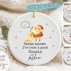 Cousin Weihnachtsgeschenke Lustig personifizierte kundenspezifische Verzierungs-Familie Spielerei, Geburtstag