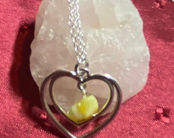 In My Heart Necklace - Yellow Jade