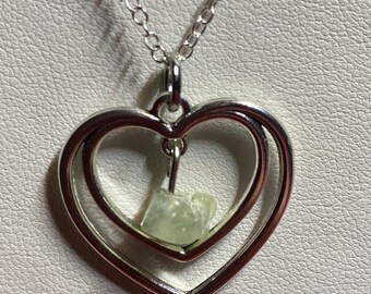 In My Heart Necklace - Green Prehnite