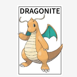 Dragonite Poster, Dragonite Wall Art