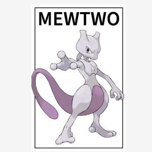 Mewtwo Poster, Mewtwo Wall Art