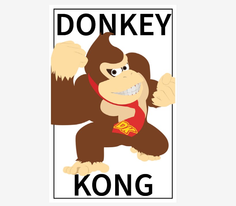 Donkey Kong Poster Donkey Kong Wall Art Etsy