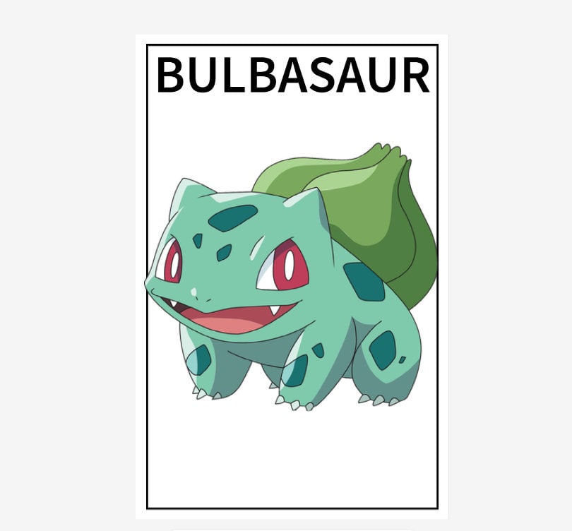 Bulbasaur Poster, Bulbasaur Wall Art Etsy