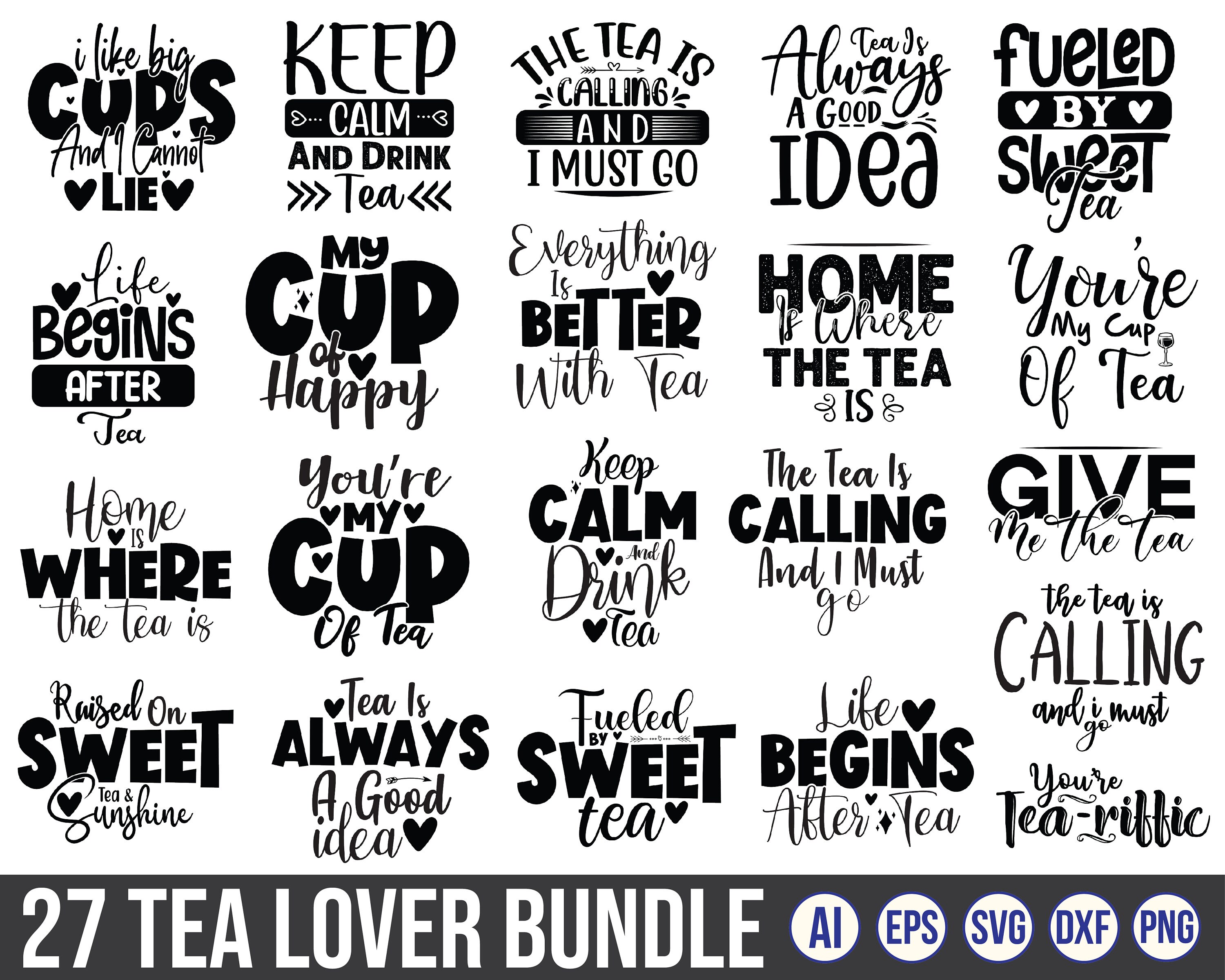 Tea Lover SVG Bundle Tea Svg Tea Lover SVG Tea Drinker Etsy UK