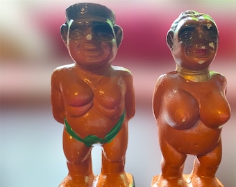 Vintage Adam and Eve Novelty Salt and Pepper Shakers