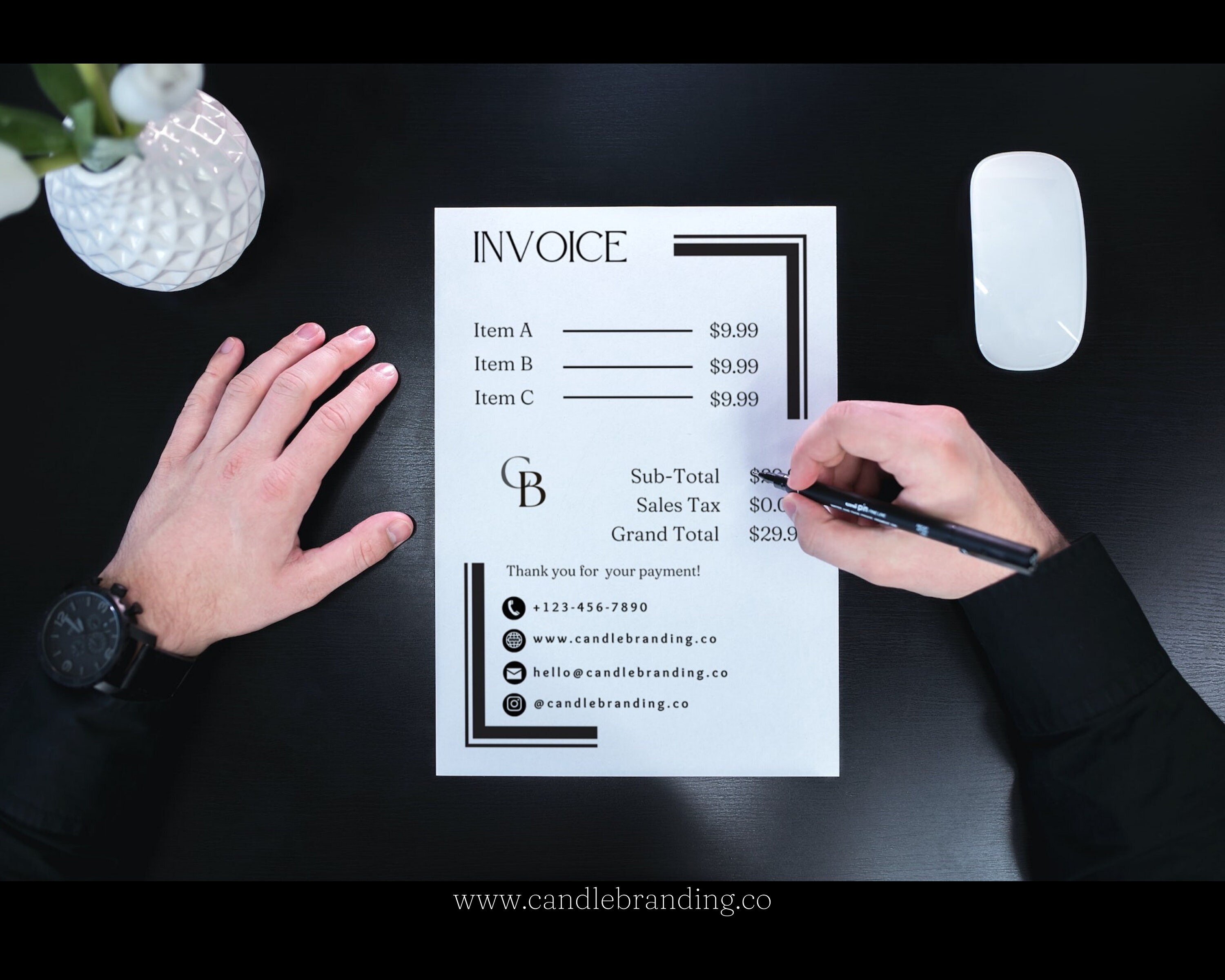Minimalist Invoice Form Template, Invoice Template, Candle Invoice ...